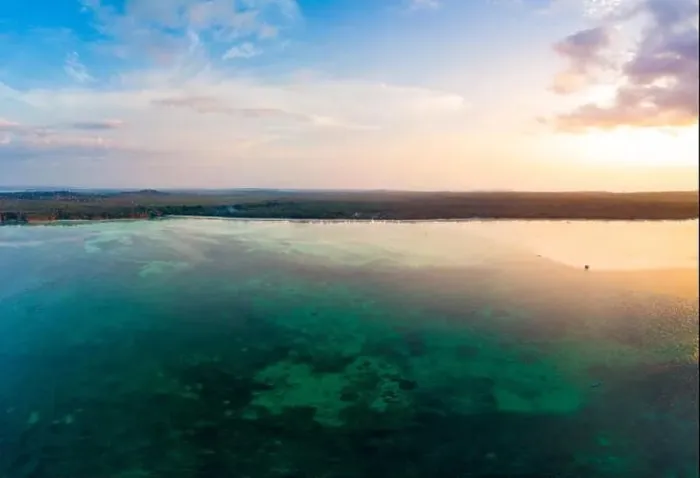 Framed Print : Aerial view tropical beach island reef caribbean sea dramatic sky at sunset sunrise Framed Print : Aerial view tropical beach island reef caribbean sea dramatic sky at sunset sunrise