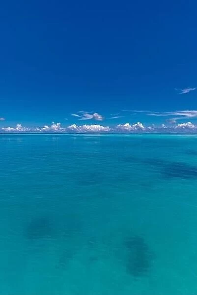 Aerial view on tropical islands. Maldives island, coral reef, picturesque nature landscape, seascape. Amazingly beautiful aerial drone view