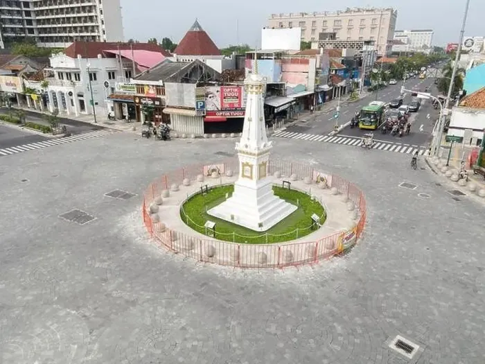 Framed Print : Aerial view of Tugu Jogja or Yogyakarta Monument, Indonesia. Yogyakarta, Indonesia - January, 2021 Framed Print : Aerial view of Tugu Jogja or Yogyakarta Monument, Indonesia. Yogyakarta, Indonesia - January, 2021