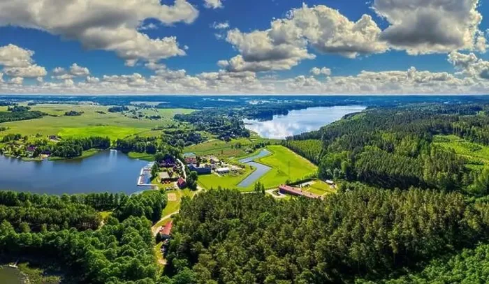 Framed Print : aerial view of Tumiany in Warmia Framed Print : aerial view of Tumiany in Warmia