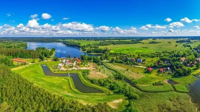 Framed Print : aerial view of Tumiany in Warmia Framed Print : aerial view of Tumiany in Warmia