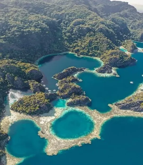 Framed Print : Aerial view of the Twin Lagoon in coron island, Palawan, Philippines Framed Print : Aerial view of the Twin Lagoon in coron island, Palawan, Philippines