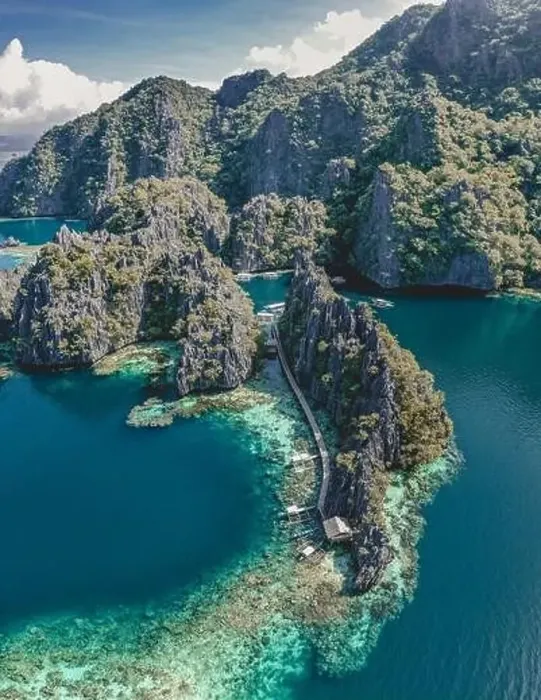 Framed Print : Aerial view of the Twin Lagoon in coron island, Palawan, Philippines Framed Print : Aerial view of the Twin Lagoon in coron island, Palawan, Philippines