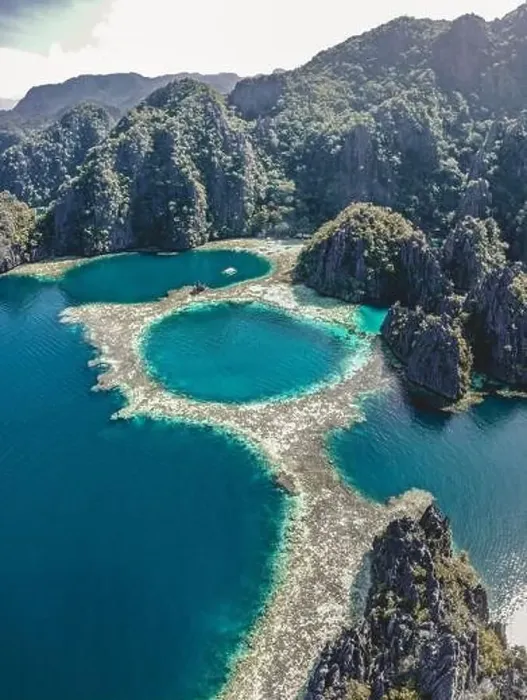 Framed Print : Aerial view of the Twin Lagoon in coron island, Palawan, Philippines Framed Print : Aerial view of the Twin Lagoon in coron island, Palawan, Philippines