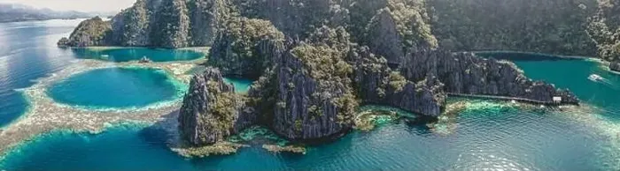 Framed Print : Aerial view of the Twin Lagoon in coron island, Palawan, Philippines Framed Print : Aerial view of the Twin Lagoon in coron island, Palawan, Philippines