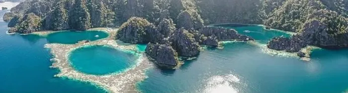 Framed Print : Aerial view of the Twin Lagoon in coron island, Palawan, Philippines Framed Print : Aerial view of the Twin Lagoon in coron island, Palawan, Philippines