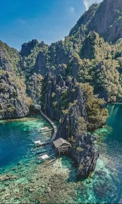 Framed Print : Aerial view of the Twin Lagoon in coron island, Palawan, Philippines Framed Print : Aerial view of the Twin Lagoon in coron island, Palawan, Philippines