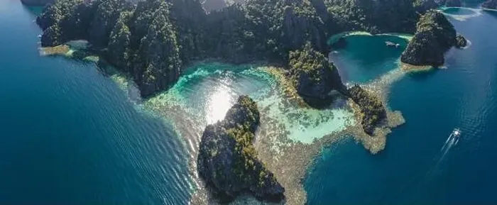 Framed Print : Aerial view of the Twin Lagoon in coron island, Palawan, Philippines Framed Print : Aerial view of the Twin Lagoon in coron island, Palawan, Philippines