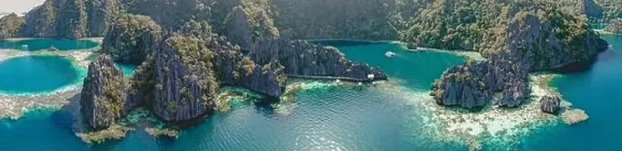 Framed Print : Aerial view of the Twin Lagoon in coron island, Palawan, Philippines Framed Print : Aerial view of the Twin Lagoon in coron island, Palawan, Philippines
