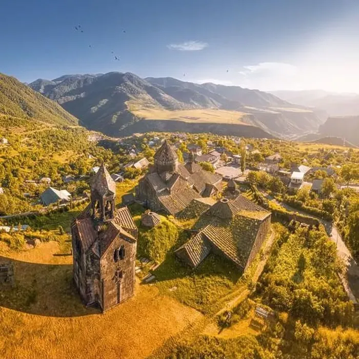 Framed Print : Aerial view of a unique architecture of Haghpat monastery complex in Lori region of Armenia Framed Print : Aerial view of a unique architecture of Haghpat monastery complex in Lori region of Armenia