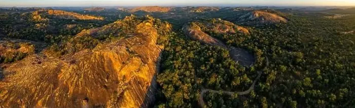 Framed Print : An aerial view of the unique landscape of the Matobo hills in Zimbabwe Framed Print : An aerial view of the unique landscape of the Matobo hills in Zimbabwe
