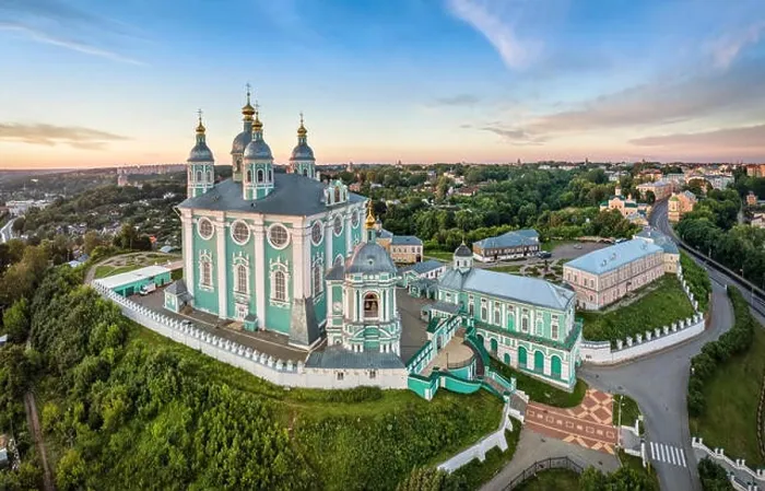 Framed Print : Aerial view of Uspenskiy Cathedral in Smolensk, Russia