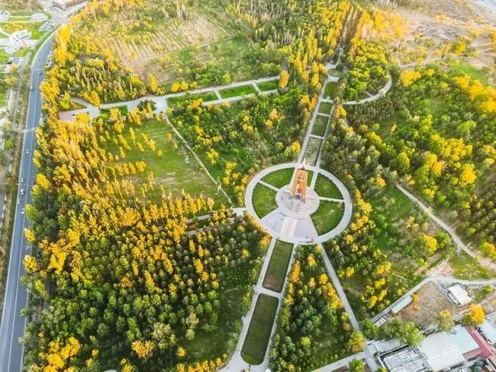 Framed Print : Aerial view of Victory park in Bishkek city Kyrgyzstan Framed Print : Aerial view of Victory park in Bishkek city Kyrgyzstan