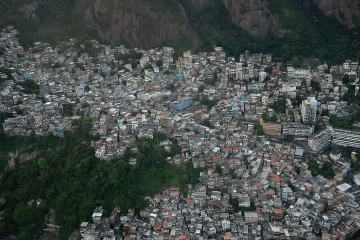 Framed Print : Aerial view of Vidigal Favela at Dois Irmaos Mountain (Morro Dois Irmaos) - Rio de Janeiro, Brazil Framed Print : Aerial view of Vidigal Favela at Dois Irmaos Mountain (Morro Dois Irmaos) - Rio de Janeiro, Brazil