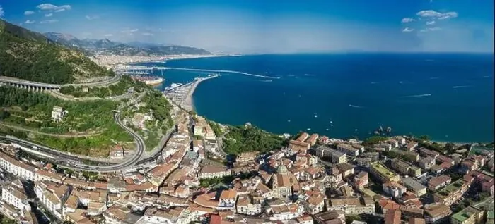 Framed Print : Aerial view of Vietri sul mare in amalfi coast, italy Framed Print : Aerial view of Vietri sul mare in amalfi coast, italy