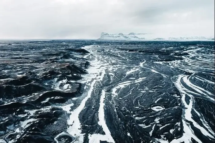 Framed Print : Aerial view of the volcanic desert on Iceland, in the background a glacier, black rock, filming location Interstellar Framed Print : Aerial view of the volcanic desert on Iceland, in the background a glacier, black rock, filming location Interstellar