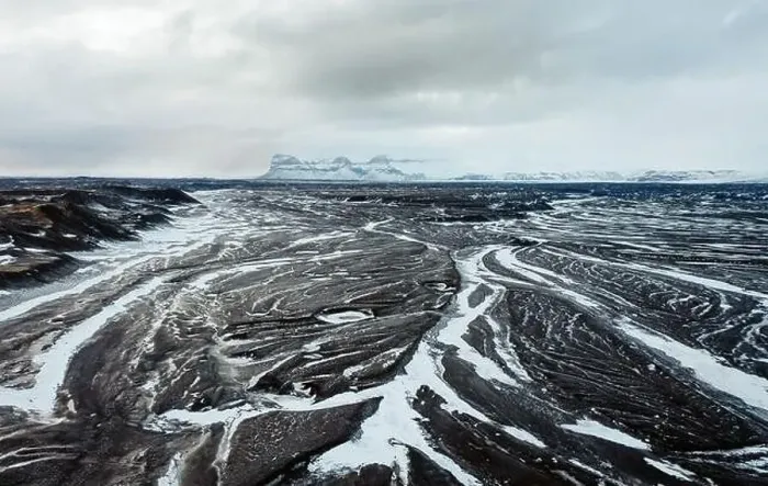 Framed Print : Aerial view of the volcanic desert on Iceland, in the background a glacier, black rock, filming location Interstellar Framed Print : Aerial view of the volcanic desert on Iceland, in the background a glacier, black rock, filming location Interstellar