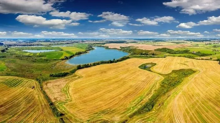 Framed Print : aerial view of Warmia after the harvest Framed Print : aerial view of Warmia after the harvest