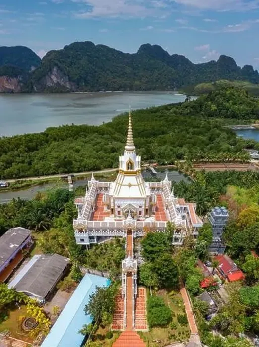 Framed Print : Aerial view of Wat Laem Sak temple in Krabi province, Thailand Framed Print : Aerial view of Wat Laem Sak temple in Krabi province, Thailand