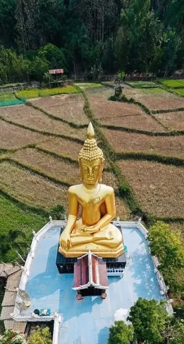 Framed Print : Aerial view of Wat Na Khuha Temple in Phrae Thailand Framed Print : Aerial view of Wat Na Khuha Temple in Phrae Thailand