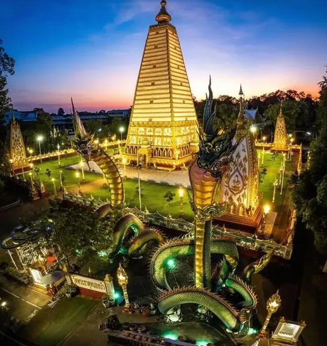 Framed Print : Aerial view of Wat Phra That Nong Bua, in Ubon, Thailand, south east asia Framed Print : Aerial view of Wat Phra That Nong Bua, in Ubon, Thailand, south east asia