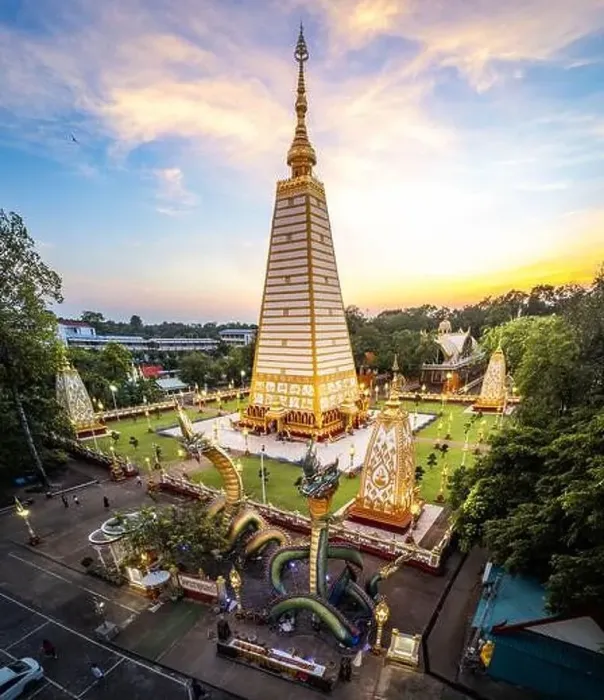 Framed Print : Aerial view of Wat Phra That Nong Bua, in Ubon, Thailand, south east asia Framed Print : Aerial view of Wat Phra That Nong Bua, in Ubon, Thailand, south east asia