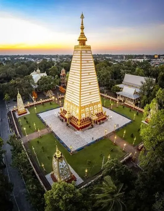 Framed Print : Aerial view of Wat Phra That Nong Bua, in Ubon, Thailand, south east asia Framed Print : Aerial view of Wat Phra That Nong Bua, in Ubon, Thailand, south east asia