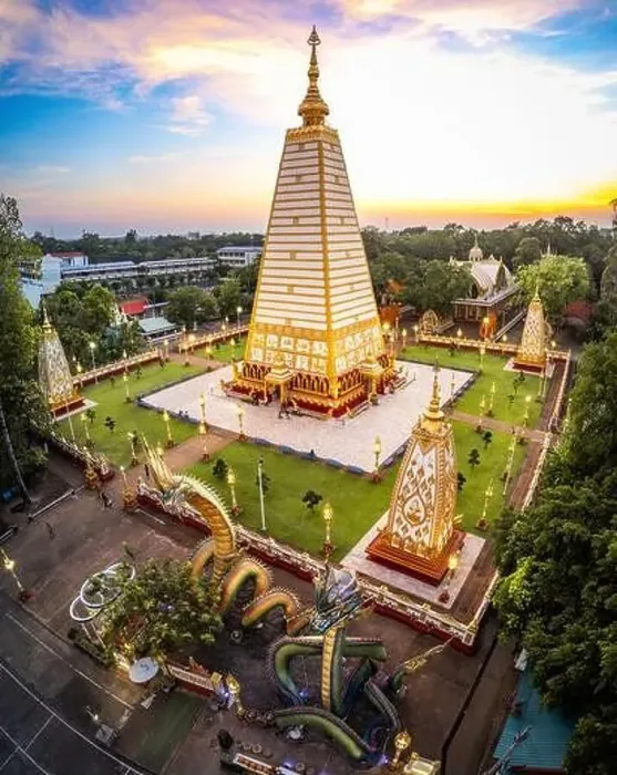 Framed Print : Aerial view of Wat Phra That Nong Bua, in Ubon, Thailand, south east asia Framed Print : Aerial view of Wat Phra That Nong Bua, in Ubon, Thailand, south east asia