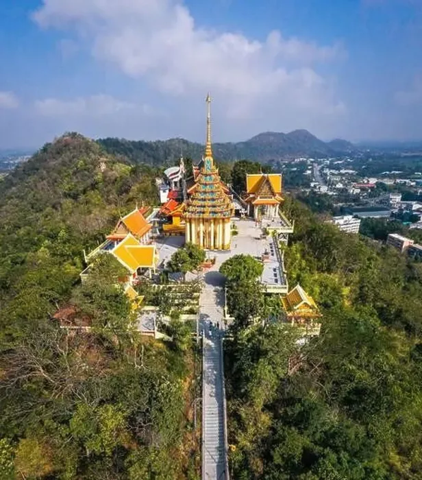 Framed Print : Aerial view of Wat Sangkat Rattana Khiri temple in Uthai Thani, Thailand Framed Print : Aerial view of Wat Sangkat Rattana Khiri temple in Uthai Thani, Thailand