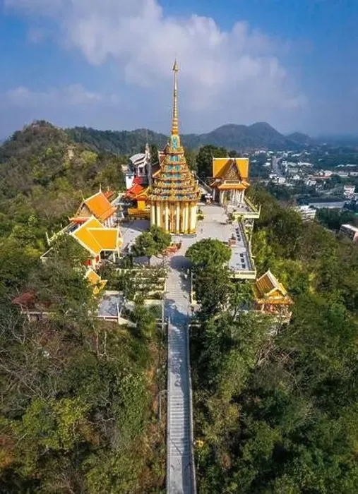 Framed Print : Aerial view of Wat Sangkat Rattana Khiri temple in Uthai Thani, Thailand Framed Print : Aerial view of Wat Sangkat Rattana Khiri temple in Uthai Thani, Thailand