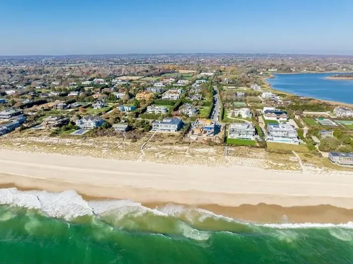 Framed Print : aerial view of water front homes is Sagaponack, ny Framed Print : aerial view of water front homes is Sagaponack, ny