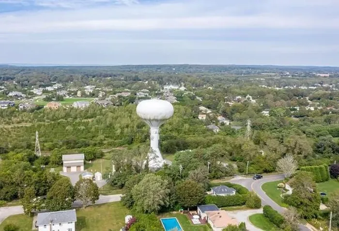 Framed Print : Aerial view of the water tower in Southampton, NY Framed Print : Aerial view of the water tower in Southampton, NY