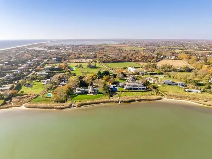 Framed Print : aerial view of waterfront homes in sagaponack, ny Framed Print : aerial view of waterfront homes in sagaponack, ny