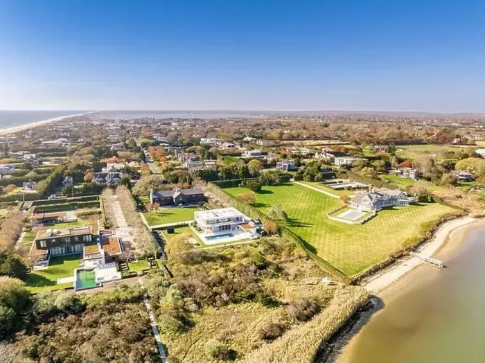 Framed Print : aerial view of waterfront homes in sagaponack, ny Framed Print : aerial view of waterfront homes in sagaponack, ny