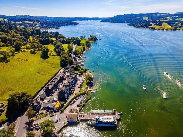 Framed Print : Aerial view of Waterhead and Ambleside in Lake District, a region and national park in Cumbria in northwest England, UK Framed Print : Aerial view of Waterhead and Ambleside in Lake District, a region and national park in Cumbria in northwest England, UK