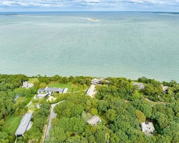 Framed Print : Aerial view of Waters edge road, East Hampton, NY Framed Print : Aerial view of Waters edge road, East Hampton, NY