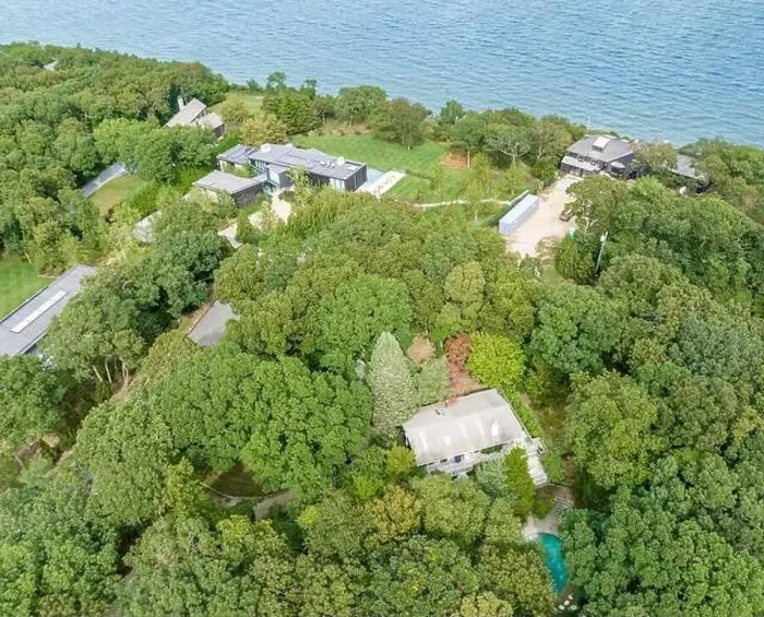 Framed Print : Aerial view of Water's Edge road in East Hampton, NY Framed Print : Aerial view of Water's Edge road in East Hampton, NY