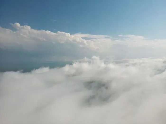Framed Print : Aerial view White clouds in blue sky Framed Print : Aerial view White clouds in blue sky