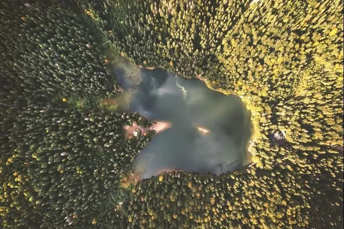 Framed Print : Aerial view of wild Lake Synevir in Carpathian Mountains in Ukraine. Foggy lake in summer autumn forest. Landscape photography Framed Print : Aerial view of wild Lake Synevir in Carpathian Mountains in Ukraine. Foggy lake in summer autumn forest. Landscape photography