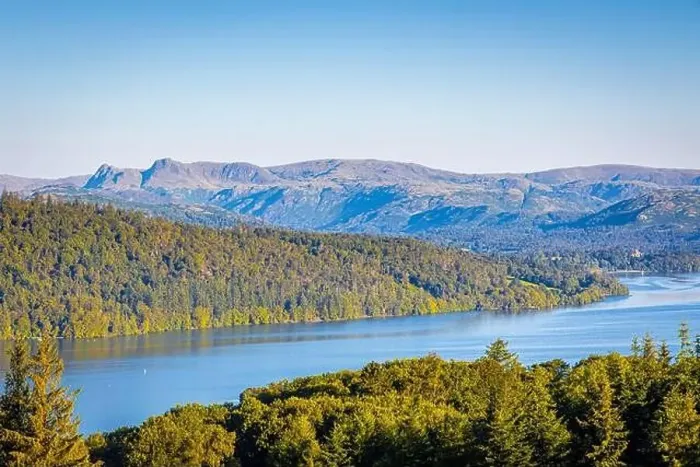 Framed Print : Aerial view of Windermere in Lake District, a region and national park in Cumbria in northwest England Framed Print : Aerial view of Windermere in Lake District, a region and national park in Cumbria in northwest England