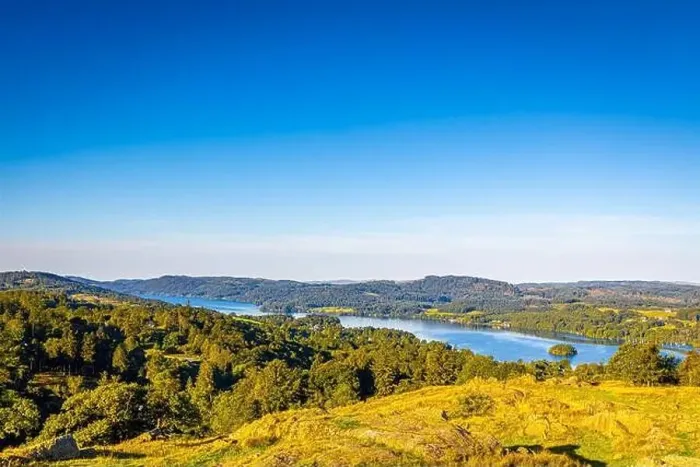 Framed Print : Aerial view of Windermere in Lake District, a region and national park in Cumbria in northwest England Framed Print : Aerial view of Windermere in Lake District, a region and national park in Cumbria in northwest England