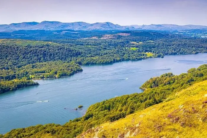 Framed Print : Aerial view of Windermere in Lake District, a region and national park in Cumbria in northwest England Framed Print : Aerial view of Windermere in Lake District, a region and national park in Cumbria in northwest England