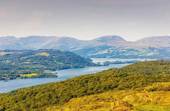 Framed Print : Aerial view of Windermere in Lake District, a region and national park in Cumbria in northwest England Framed Print : Aerial view of Windermere in Lake District, a region and national park in Cumbria in northwest England