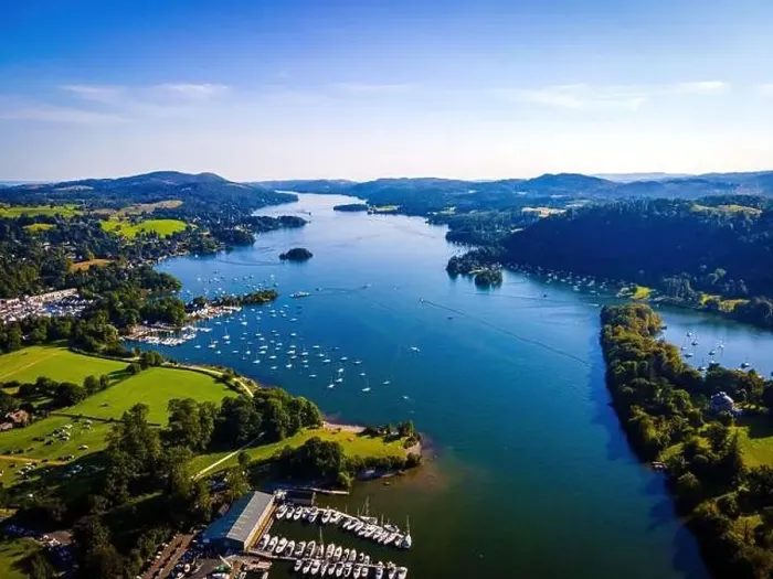 Framed Print : Aerial view of Windermere in Lake District, a region and national park in Cumbria in northwest England, UK Framed Print : Aerial view of Windermere in Lake District, a region and national park in Cumbria in northwest England, UK