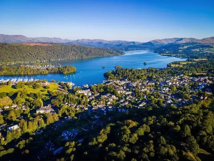 Framed Print : Aerial view of Windermere in Lake District, a region and national park in Cumbria in northwest England, UK Framed Print : Aerial view of Windermere in Lake District, a region and national park in Cumbria in northwest England, UK