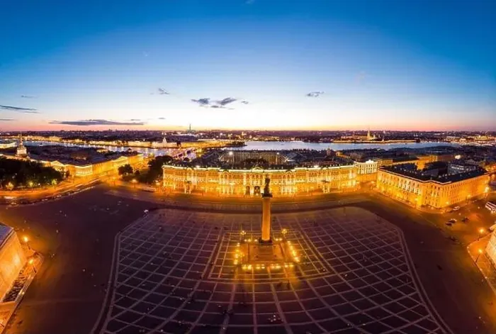 Framed Print : Aerial front view at the Winter Palace building in white nights Framed Print : Aerial front view at the Winter Palace building in white nights