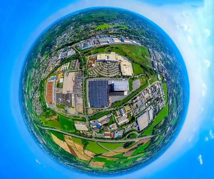 Framed Print : Aerial view of Witten, furniture discounter Ostermann Framed Print : Aerial view of Witten, furniture discounter Ostermann
