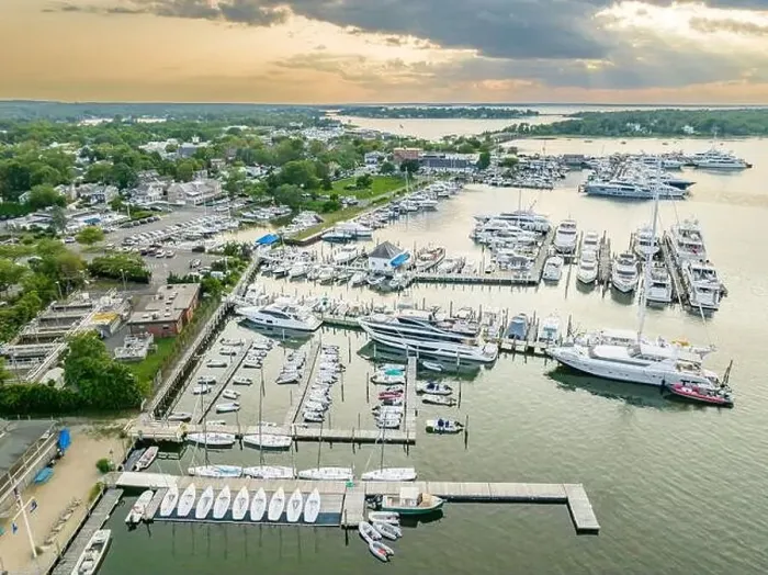 Framed Print : aerial view of yachts docked in sag harbor, ny Framed Print : aerial view of yachts docked in sag harbor, ny