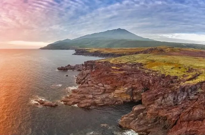 Framed Print : Aerial view The Yankito lava plateau on the Pacific coast of Kuril Islands, Russia Framed Print : Aerial view The Yankito lava plateau on the Pacific coast of Kuril Islands, Russia
