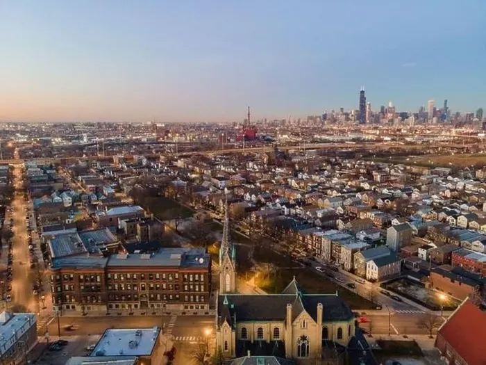 Framed Print : Aerial Views of Chicago Skyline @ Night Framed Print : Aerial Views of Chicago Skyline @ Night